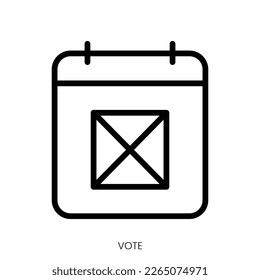vote icon. Line Art Style Design Isolated On White Background