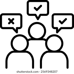 Vote Icon Line Vector Illustration