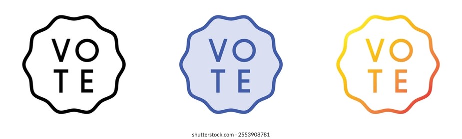 vote icon. Linear, Blue Fill and Gradient Style Design Isolated On White Background