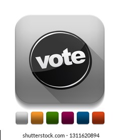 vote icon With long shadow over app button