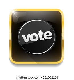 vote icon With long shadow over app button
