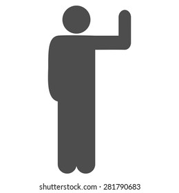 Vote icon from Man Poses Set. Style: monochrome gray icons, rounded corners, white background.