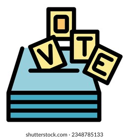 Vote icon outline vector. Mobile poll. Digital internet color flat