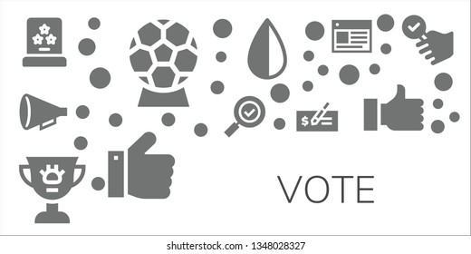 vote icon set. 11 filled vote icons.  Simple modern icons about  - Award, Protest, Check mark, Check, Negative, Thumbs up, Web, Thumb up, Satisfied