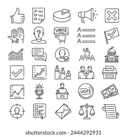 Vote icon. Vote icon set. Linear style.