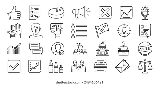 Vote icon. Vote icon set. Linear style.