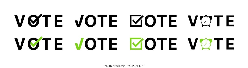 VOTE icon set. Voting design. Linear style. Vector icons