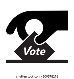 Vote Icon / Sign - Hand Holding A Voting Slip