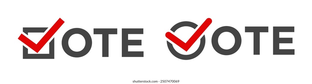 Vote icon, symbol. Election sign. Check box voting logo. Vector.