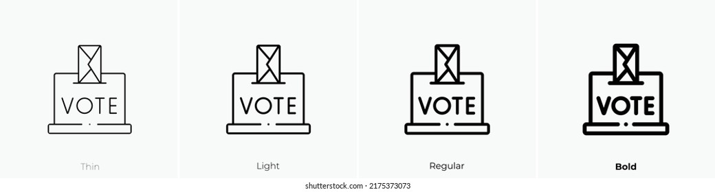 vote icon. Thin, Light Regular And Bold style design isolated on white background