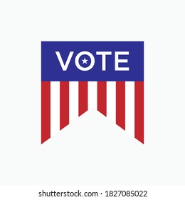 Icono de voto. El elemento/símbolo electoral de los Estados Unidos - plantilla de logotipo vectorial.