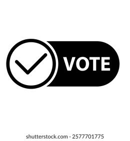  vote icon vector. check vote button sign