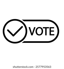  vote icon vector. check vote button sign