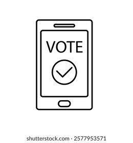  vote icon vector. check vote button sign