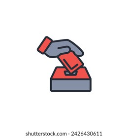 Vote-Symbol. vektor.Editable stroke.linear style-Zeichen zur Verwendung als Webdesign, logo.Symbol Illustration.