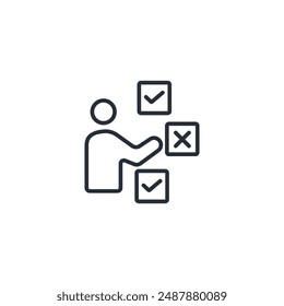icono de voto. Vector.Trazo editable.signo de estilo lineal para utilizar Diseño web,logotipo.Ilustración de símbolo.