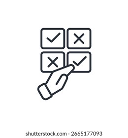 icono de voto. Vector. Trazo editable. signo de estilo lineal para uso Diseño web, logotipo. Ilustración de símbolo.