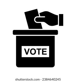 Vote icon. Voting. Ballot box. Election. Polling station. Vector icon isolated on white background.