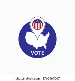 Vote Icon. Votings Banner. The USA Election Element - Vector.