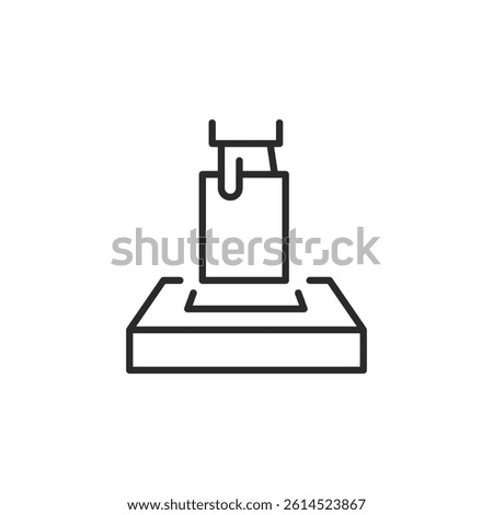 Vote icon for web, mobile, promo signifies conflict. For law, justice, politic categories. Single outline, vector illustration.