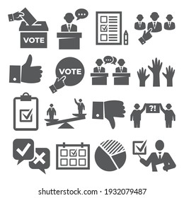 Vote icons set on white background