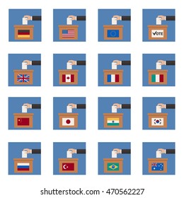 Vote icons - vector icon set 
