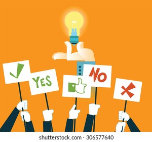 Vote for the idea. Vector illustration