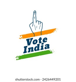 vote india general election background with hand finger design vector