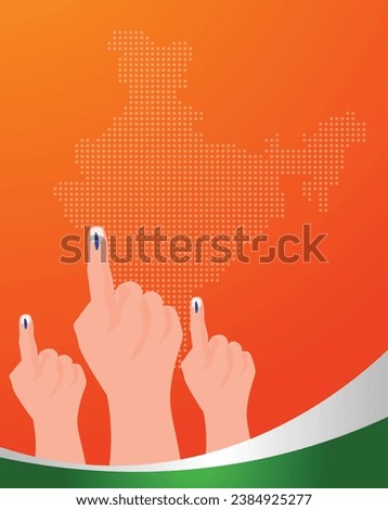 vote in India with Indian dot map Indian flag background vector 