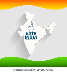 vote for indian general election background with india map design vector