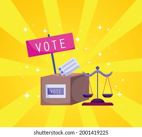 vote inserting bulletin on box