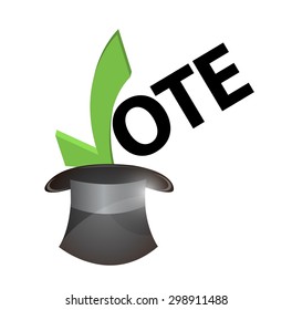 vote inside a hat concept illustration design over white