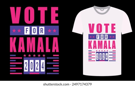 VOTA POR KAMALA Diseño de camiseta Elección presidencial de Estados Unidos 2024