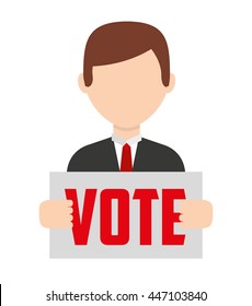 vote label isolated icon design, vector illustration  graphic 