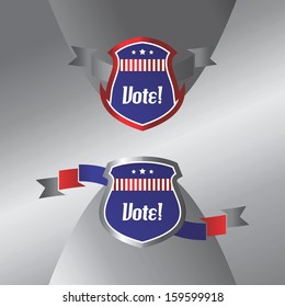 vote label sign shield