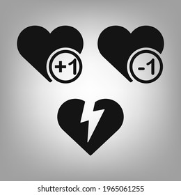 Vote, like and dislike a simple, cut-out icons for the interface of applications, games, sites, vector illustration.