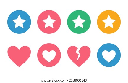Vote, like, dislike vector icons, symbols on white background. Vector