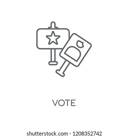 Vote linear icon. Vote concept stroke symbol design. Thin graphic elements vector illustration, outline pattern on a white background, eps 10.