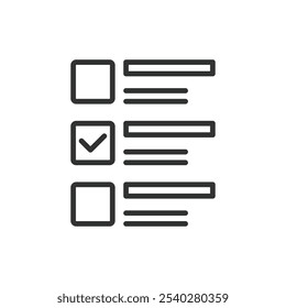 Vote list, icon in line design. Vote, list, registration, ballots, selection, candidates, voters on white background vector. Vote list editable stroke icon