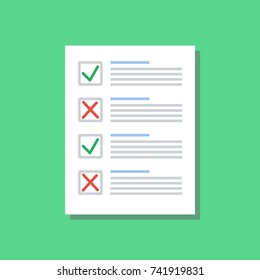 vote list with selected choice, flat design