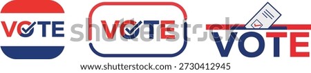 Vote Logo Design with Check Mark and Ballot Box Vector Illustration