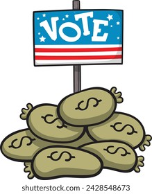 Vote Money isolated Vector Yard Sign