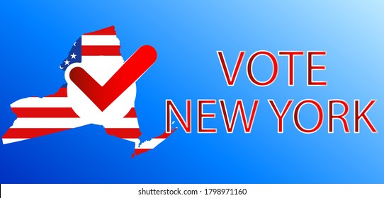 VOTE in New York.Presidential election in New York USA 2020.Vector illustration.Political election campaign.