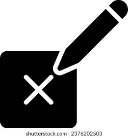 vote no glyph icon illustration vector