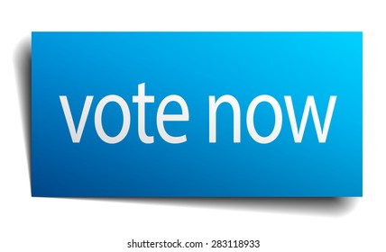 Vote Now Blue Paper Sign Isolated Stock Vector (Royalty Free) 283118933 ...