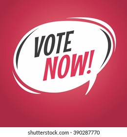 Vote now cartoon speech bubble vector