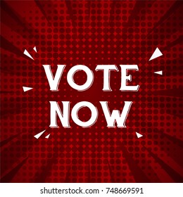 vote now greeting card with red retro design