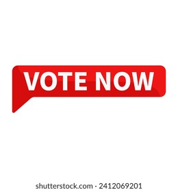 Vote Now Red Rectangle Shape For Election Choice Action Announcement
