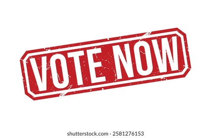 VOTE NOW Red rubber stamp on white background. VOTE NOW stamp sign. VOTE NOW stamp.