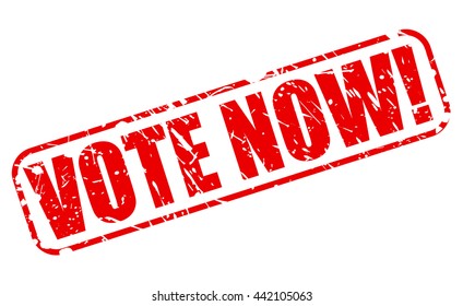 VOTE NOW RED STAMP TEXT ON WHITE